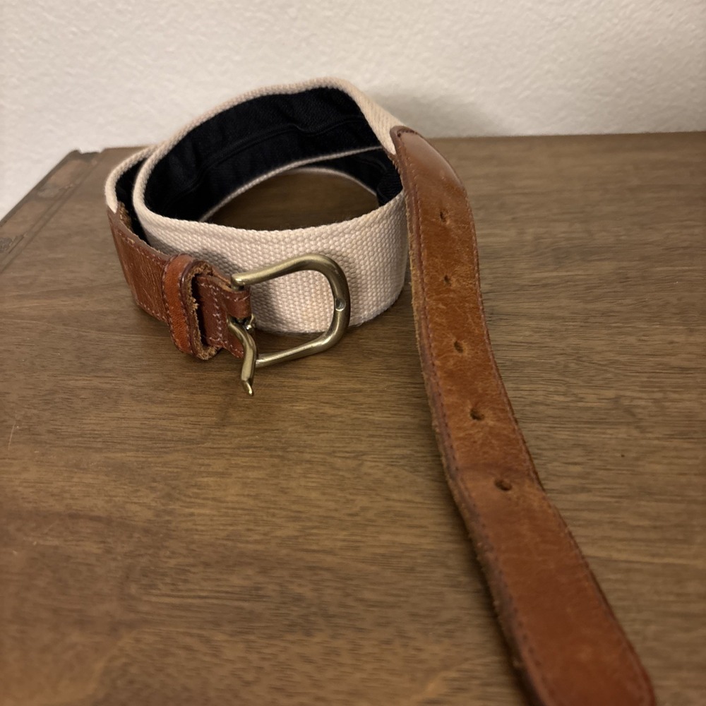 Eagle‎ Creek Canvas Leather Belt Women's S Made In USA Travel Hidden Zip Pocket
